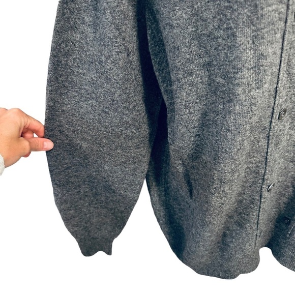 HAWICO Scotland Lambswool Sweater 100% pure Button detail gray size large - Picture 6 of 9
